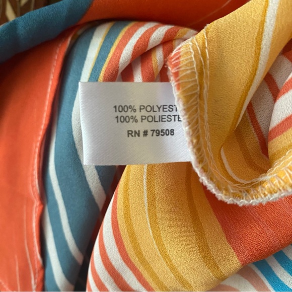 RACHEL ZOE SLEEVELESS MULTICOLOR STRIPED BOHO TOP SIZE LARGE - Picture 2 of 6